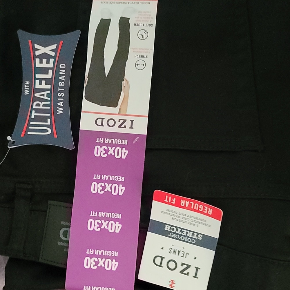 IZOD 40x30 black jeans - Picture 2 of 2